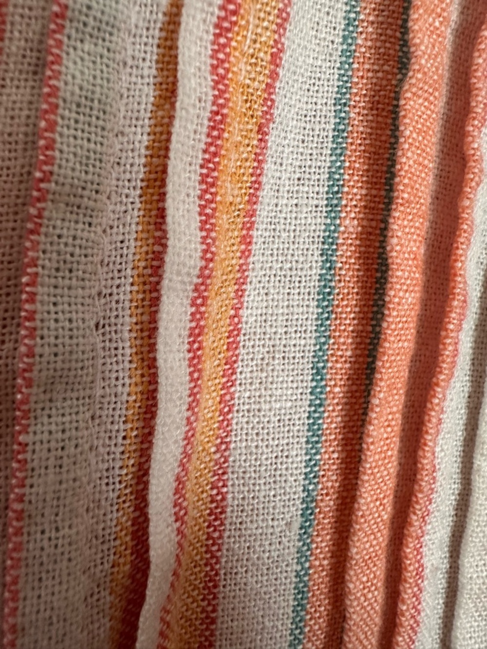 Sonoma linen Sleeveless pull on Dress in Peach, Cream and Gray Stripes Small - Picture 6 of 10